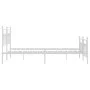 Estructura cama metal con cabecero y estribo blanco 160x200 cm de vidaXL, Camas y somieres - Ref: Foro24-353607, Precio: 129,...