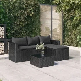Gartenmöbel-Set aus schwarzem synthetischem Rattan von vidaXL, Gartensets - Ref: Foro24-362330, Preis: 359,25 €, Rabatt: %