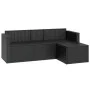 Gartenmöbel-Set aus schwarzem synthetischem Rattan von vidaXL, Gartensets - Ref: Foro24-362330, Preis: 357,51 €, Rabatt: %