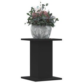 Soportes de plantas 2 uds madera ingeniería negro 30x30x40 cm