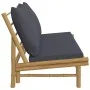 Gartenbank aus Bambus mit dunkelgrauen Kissen von vidaXL, Modulare Sofas für den Außenbereich - Ref: Foro24-363457, Preis: 17...