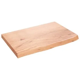 Light brown treated oak wood wall shelf 60x40x(2-4) cm by vidaXL, Shelves and shelves - Ref: Foro24-363648, Price: 63,39 €, D...