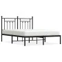 Bed frame with black metal headboard 140x200 cm by vidaXL, Beds and slatted bases - Ref: Foro24-353538, Price: 120,19 €, Disc...