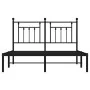 Estructura de cama con cabecero metal negro 140x200 cm de vidaXL, Camas y somieres - Ref: Foro24-353538, Precio: 120,19 €, De...