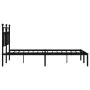 Estructura de cama con cabecero metal negro 140x200 cm de vidaXL, Camas y somieres - Ref: Foro24-353538, Precio: 120,19 €, De...