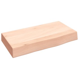 Estante de pared madera maciza de roble sin tratar 40x20x6 cm