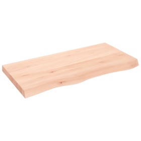 Estante de pared madera maciza roble sin tratar 100x50x(2-6) cm