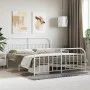 Estructura cama metal con cabecero y pie cama blanco 183x213 cm de vidaXL, Camas y somieres - Ref: Foro24-353707, Precio: 111...