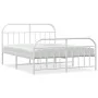 Metal bed frame with headboard and footboard white 183x213 cm by vidaXL, Beds and slatted bases - Ref: Foro24-353707, Price: ...