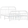 Metal bed frame with headboard and footboard white 183x213 cm by vidaXL, Beds and slatted bases - Ref: Foro24-353707, Price: ...