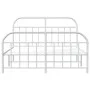 Metal bed frame with headboard and footboard white 183x213 cm by vidaXL, Beds and slatted bases - Ref: Foro24-353707, Price: ...
