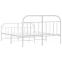 Metal bed frame with headboard and footboard white 183x213 cm by vidaXL, Beds and slatted bases - Ref: Foro24-353707, Price: ...