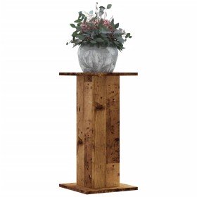 Soportes de plantas 2 uds madera roble envejecido 30x30x60 cm