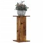 Soportes de plantas 2 uds madera roble envejecido 30x30x60 cm