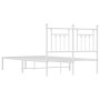 Metallbettgestell mit weißem Kopfteil 135x190 cm von vidaXL, Betten und Lattenroste - Ref: Foro24-353585, Preis: 112,57 €, Ra...