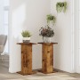Soportes de plantas 2 uds madera roble envejecido 30x30x60 cm