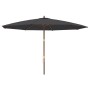 Sombrilla de jardín con poste de madera negro 400x273 cm