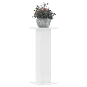 Soportes de plantas 2 uds madera ingeniería blanco 30x30x80 cm