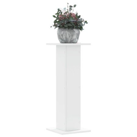 Soportes de plantas 2 uds madera ingeniería blanco 30x30x80 cm