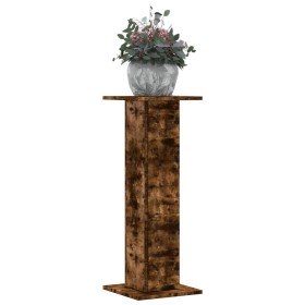 Soportes para plantas 2 uds madera roble ahumado 30x30x80 cm