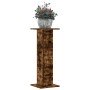 Soportes para plantas 2 uds madera roble ahumado 30x30x80 cm