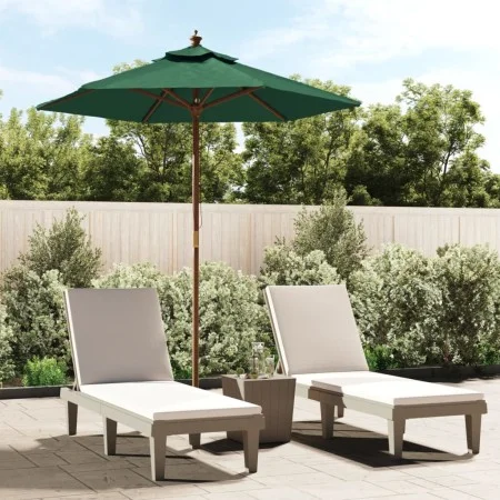 Garden umbrella with green wooden pole 196x231 cm by vidaXL, Umbrellas - Ref: Foro24-363160, Price: 62,30 €, Discount: %