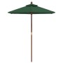 Garden umbrella with green wooden pole 196x231 cm by vidaXL, Umbrellas - Ref: Foro24-363160, Price: 65,44 €, Discount: %