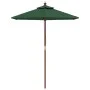Garden umbrella with green wooden pole 196x231 cm by vidaXL, Umbrellas - Ref: Foro24-363160, Price: 62,30 €, Discount: %