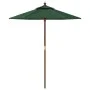 Garden umbrella with green wooden pole 196x231 cm by vidaXL, Umbrellas - Ref: Foro24-363160, Price: 62,30 €, Discount: %