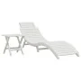 Liege mit Tisch aus massivem weißem Akazienholz von vidaXL, Liegen - Ref: Foro24-363282, Preis: 188,57 €, Rabatt: %