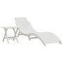 Liege mit Tisch aus massivem weißem Akazienholz von vidaXL, Liegen - Ref: Foro24-363282, Preis: 201,13 €, Rabatt: %