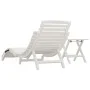 Liege mit Tisch aus massivem weißem Akazienholz von vidaXL, Liegen - Ref: Foro24-363282, Preis: 188,57 €, Rabatt: %