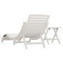 Liege mit Tisch aus massivem weißem Akazienholz von vidaXL, Liegen - Ref: Foro24-363282, Preis: 201,13 €, Rabatt: %