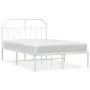 Estructura de cama de metal con cabecero blanca 120x190 cm de vidaXL, Camas y somieres - Ref: Foro24-353681, Precio: 95,94 €,...