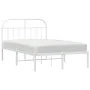 Estructura de cama de metal con cabecero blanca 120x190 cm de vidaXL, Camas y somieres - Ref: Foro24-353681, Precio: 95,94 €,...