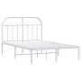Estructura de cama de metal con cabecero blanca 120x190 cm de vidaXL, Camas y somieres - Ref: Foro24-353681, Precio: 95,94 €,...