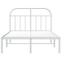 Estructura de cama de metal con cabecero blanca 120x190 cm de vidaXL, Camas y somieres - Ref: Foro24-353681, Precio: 93,21 €,...