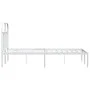 Estructura de cama de metal con cabecero blanca 120x190 cm de vidaXL, Camas y somieres - Ref: Foro24-353681, Precio: 95,94 €,...