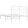 Estructura de cama de metal con cabecero blanca 120x190 cm de vidaXL, Camas y somieres - Ref: Foro24-353681, Precio: 95,94 €,...