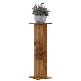 Soportes para plantas 2 uds madera roble envejecido 30x30x95 cm