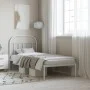 Estructura de cama de metal con cabecero blanco 90x200 cm de vidaXL, Camas y somieres - Ref: Foro24-353677, Precio: 78,84 €, ...