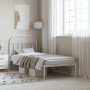 Metal bed frame with white headboard 90x200 cm by vidaXL, Beds and slatted bases - Ref: Foro24-353677, Price: 80,24 €, Discou...