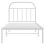 Bettgestell aus Metall mit weißem Kopfteil 90x200 cm von vidaXL, Betten und Lattenroste - Ref: Foro24-353677, Preis: 80,24 €,...