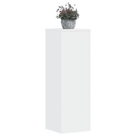 Soportes de plantas 2 uds madera ingeniería blanco 33x33x100 cm en Soportes para macetas | Comprar online en Foro24