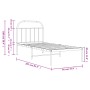 Bettgestell aus Metall mit weißem Kopfteil 90x200 cm von vidaXL, Betten und Lattenroste - Ref: Foro24-353677, Preis: 80,24 €,...