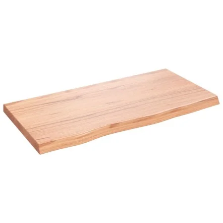 Light brown treated oak wood wall shelf 80x40x(2-4) cm by vidaXL, Shelves and shelves - Ref: Foro24-363666, Price: 74,38 €, D...