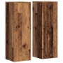 Soportes de plantas 2 uds madera roble envejecido 33x33x100 cm