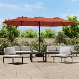 Double terracotta-colored umbrella 449x245 cm by vidaXL, Umbrellas - Ref: Foro24-362950, Price: 169,09 €, Discount: %