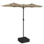 Weiß-grau-taupefarbener Doppelschirm 316x240 cm von vidaXL, Sonnenschirme - Ref: Foro24-362964, Preis: 138,39 €, Rabatt: %