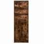 Aparador con LED madera ingeniería roble ahumado 69x32,5x200 cm